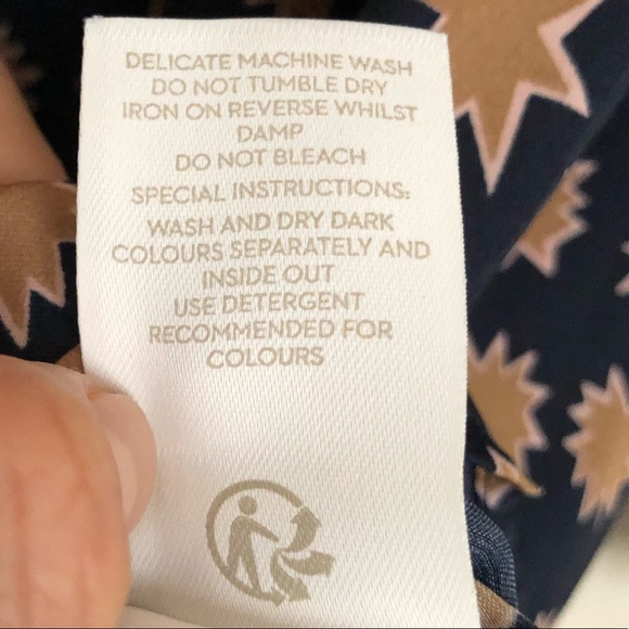 Boden x Anthropologie Harriet Blue & Gold Button Up Blouse - Picture 10 of 10